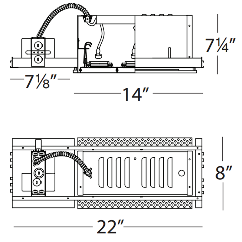 Low Voltage Multiples 3-Light New Construction NIC Housing