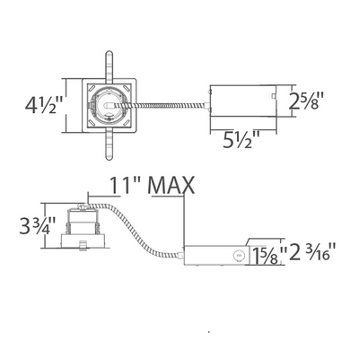 Ocularc 3.5IN SQ Non-IC Remodel Housing
