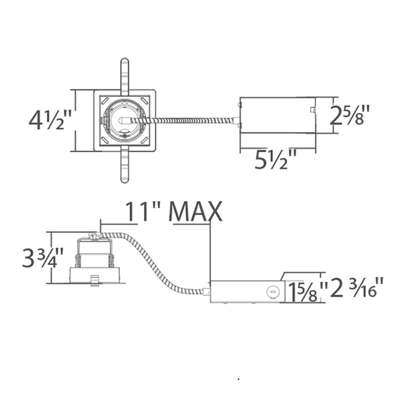 Ocularc 3.5IN SQ Non-IC Remodel Housing