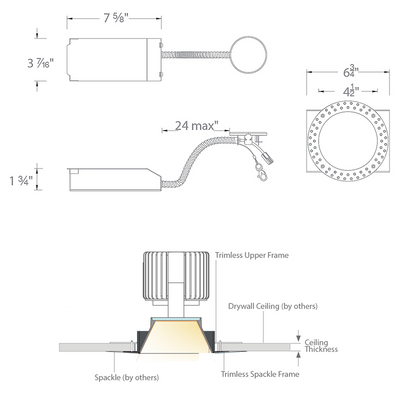 Volta 4.5IN RD Invisible Non-IC Remodel Housing