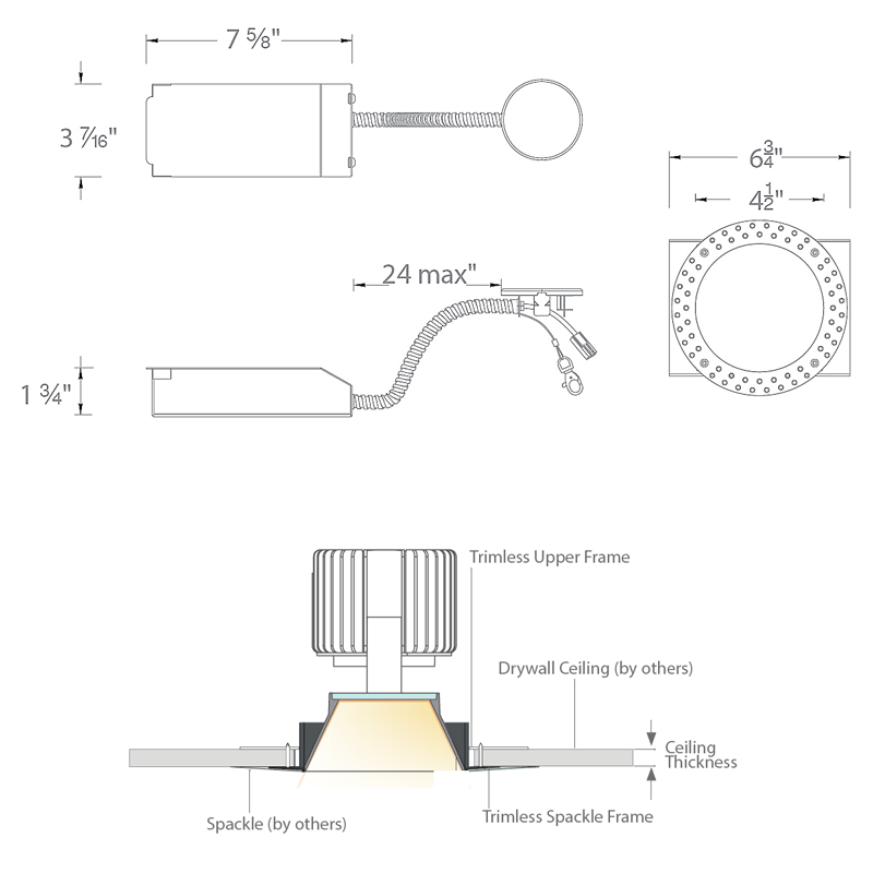 Volta 4.5IN RD Invisible Non-IC Remodel Housing