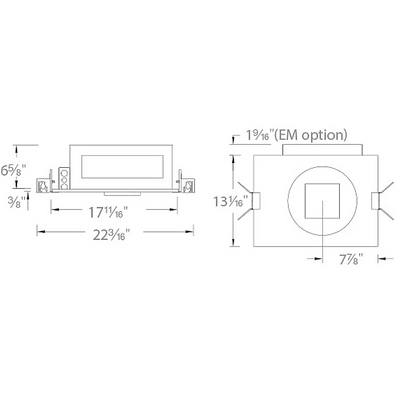 Volta 4.5IN SQ Invisible New Construction Non-IC Housing