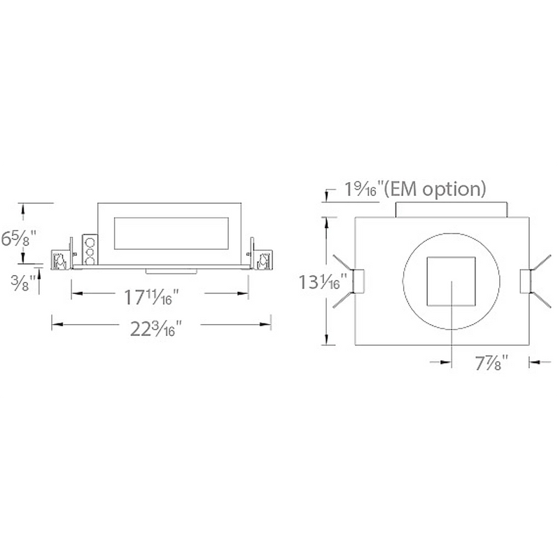 Volta 4.5IN SQ Invisible New Construction Non-IC Housing