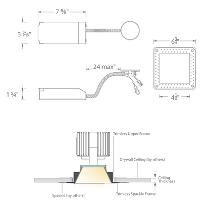 Volta 4.5IN SQ Invisible Non-IC Remodel Housing