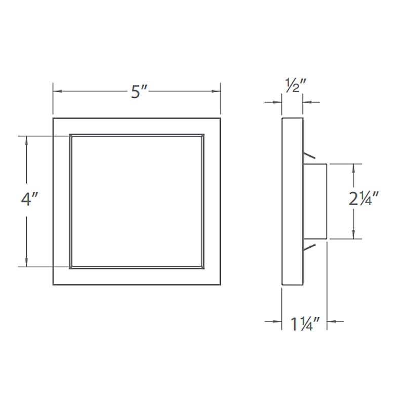 Square 5 Outdoor Ceiling / Wall Light Fixture
