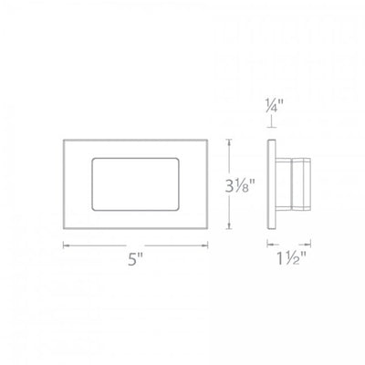 120V LED130 Horizontal Step / Wall Light with Lens