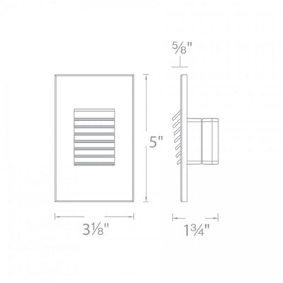 120V LED220 Vertical Louvered Step / Wall Light