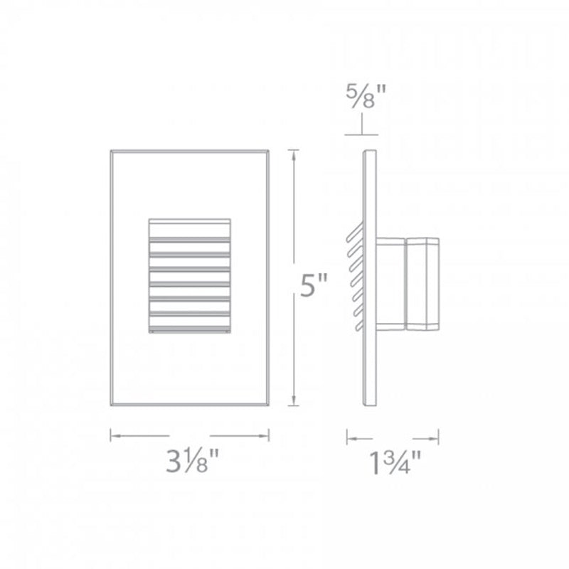 120V LED220 Vertical Louvered Step / Wall Light