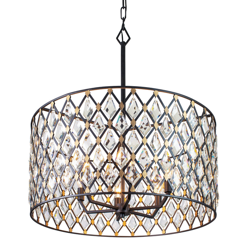 Varaluz - 345P06CBHG - Six Light Pendant - Windsor - Carbon/Havana Gold