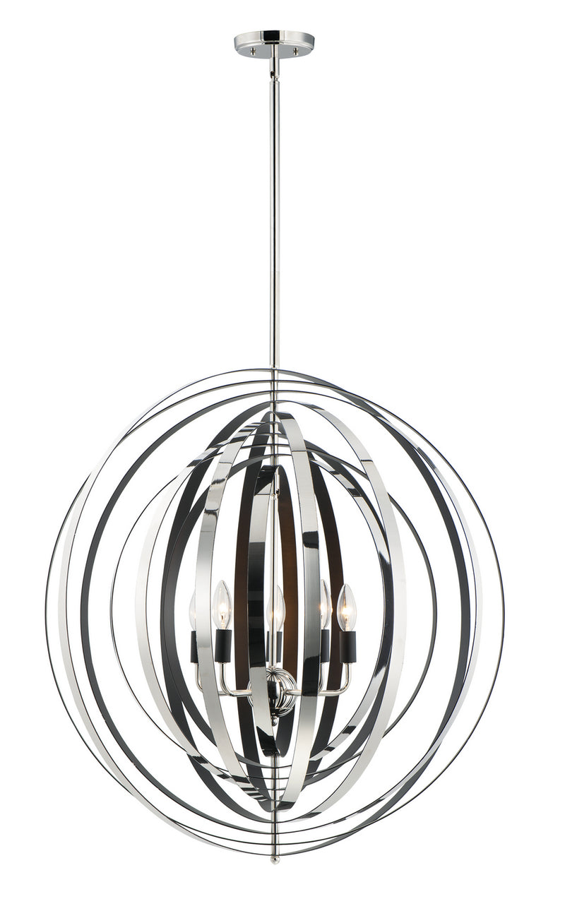 Maxim - 28675PNBK - Five Light Pendant - Radial - Polished Nickel / Black