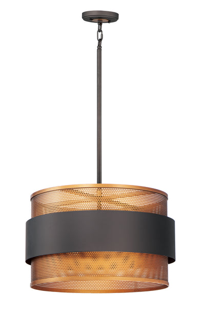 Maxim - 31204OIAB - Three Light Pendant - Caspian - Oil Rubbed Bronze / Antique Brass