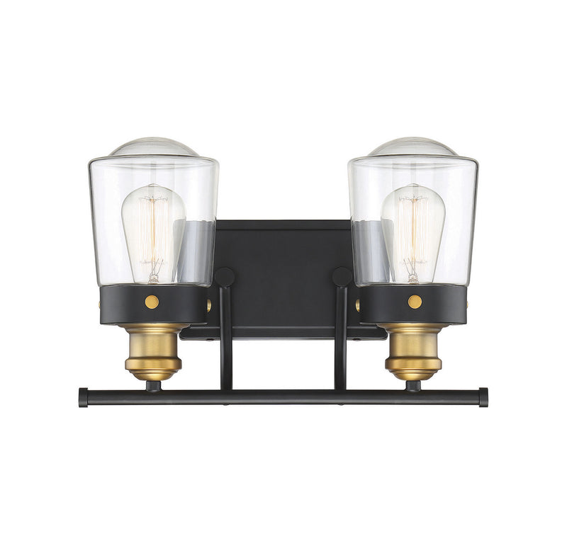 Savoy House - 8-2069-2-51 - Two Light Bath Bar - Macauley - Vintage Black with Warm Brass