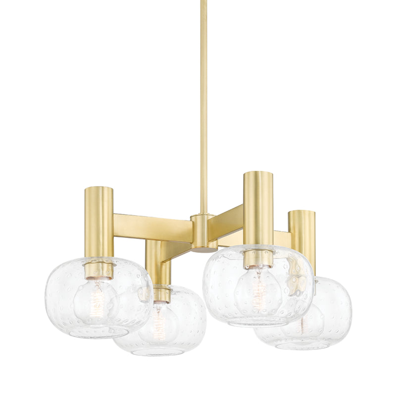 Mitzi - H403804-AGB - Four Light Chandelier - Harlow - Aged Brass