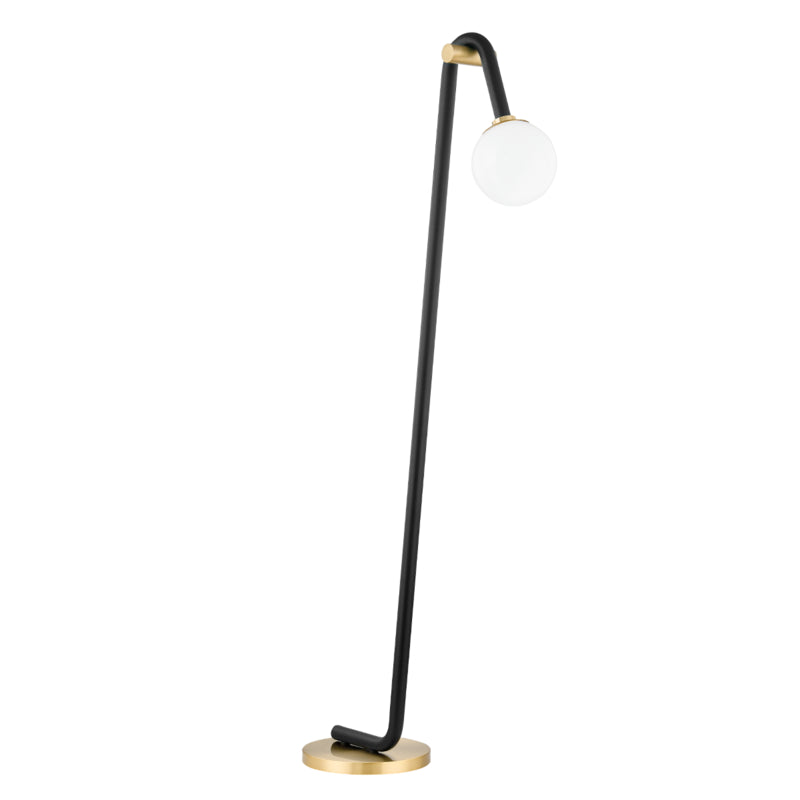 Mitzi - HL382401-AGB/BK - One Light Floor Lamp - Whit - Aged Brass/Black