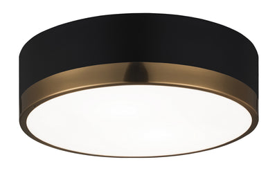 Matteo Lighting - M14302BKAG - Two Light Flush Mount - Trydor - Black & Aged Gold Glass