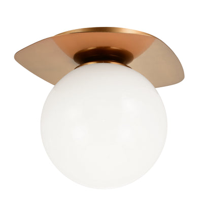 Matteo Lighting - X15701AGOP - One Light Flush Mount - Razz - Aged Gold Brass