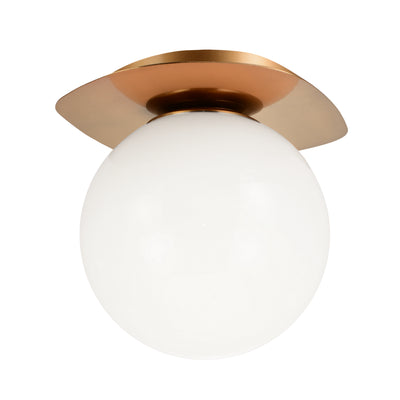 Matteo Lighting - X15711AGOP - One Light Flush Mount - Razz - Aged Gold Brass