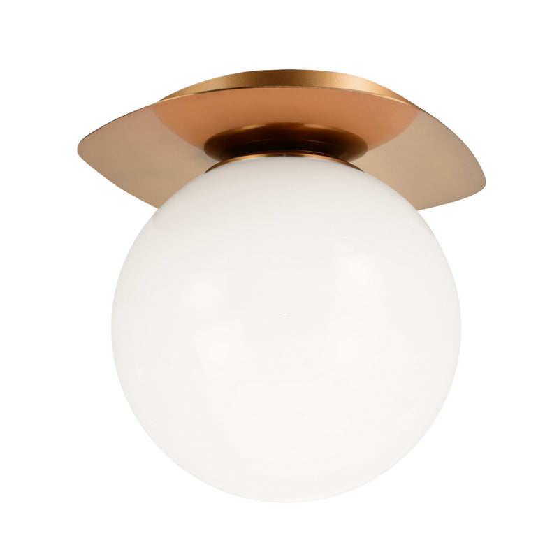 Matteo Lighting - X15711AGOP - One Light Flush Mount - Razz - Aged Gold Brass