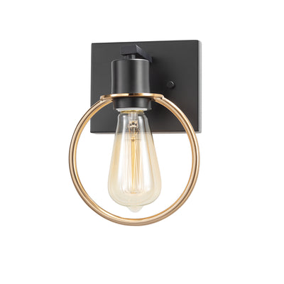 Justice Designs - NSH-8901-MBBR - One Light Wall Sconce - Volta - Matte Black w/ Brass