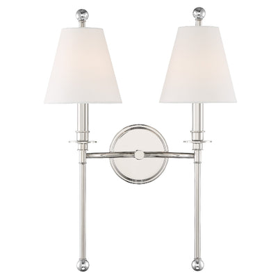 Crystorama - RIV-383-PN - Two Light Wall Mount - Riverdale - Polished Nickel