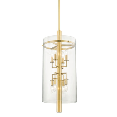 Hudson Valley - 1308-AGB - Eight Light Pendant - Baxter - Aged Brass