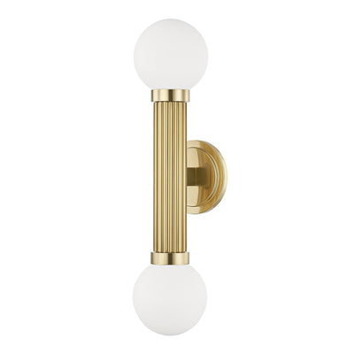 Hudson Valley - 5102-AGB - Two Light Wall Sconce - Reade - Aged Brass