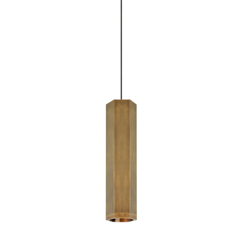 Visual Comfort Modern - 700FJBLKSRR - One Light Pendant - Blok - Aged Brass/Aged Brass