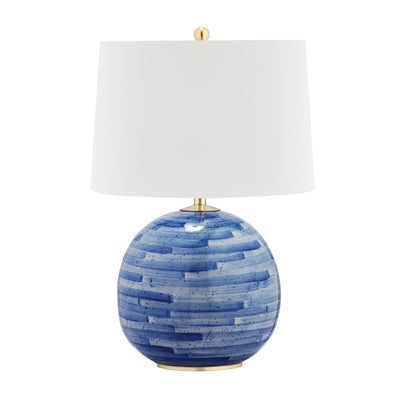 Hudson Valley - L1380-AGB/BL - One Light Table Lamp - Laurel - Aged Brass/Blue Combo