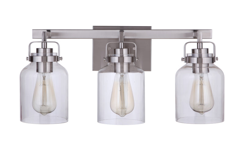 Craftmade - 53603-BNK - Three Light Vanity - Foxwood - Brushed Polished Nickel