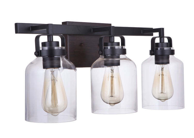 Craftmade - 53603-FBDT - Three Light Vanity - Foxwood - Flat Black/Dark Teak