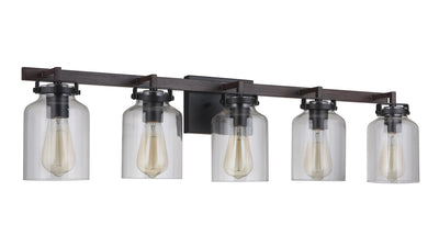 Craftmade - 53605-FBDT - Five Light Vanity - Foxwood - Flat Black/Dark Teak