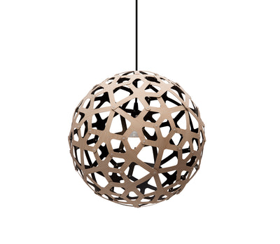 David Trubridge - COR-0400-NAT-BLK - One Light Lightshade - Coral - Natural/Natural/Black