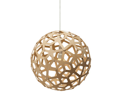 David Trubridge - COR-0400-NAT-NAT - One Light Lightshade - Coral - Natural/Natural/Natural