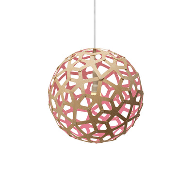 David Trubridge - COR-0400-NAT-PNK - One Light Lightshade - Coral - Natural/Natural/Pink