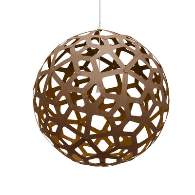 David Trubridge - COR-1000-CAR-CAR - One Light Lightshade - Coral - Caramel/Caramel/Caramel