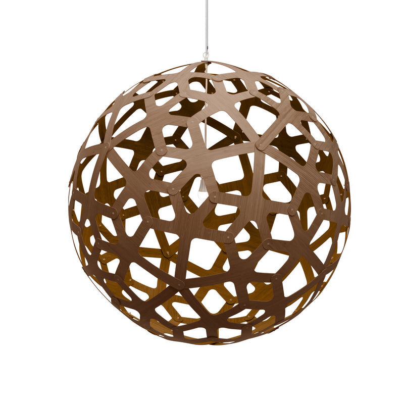 David Trubridge - COR-1200-CAR-CAR - One Light Lightshade - Coral - Caramel/Caramel/Caramel