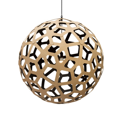 David Trubridge - COR-1200-NAT-BLK - One Light Lightshade - Coral - Natural/Natural/Black