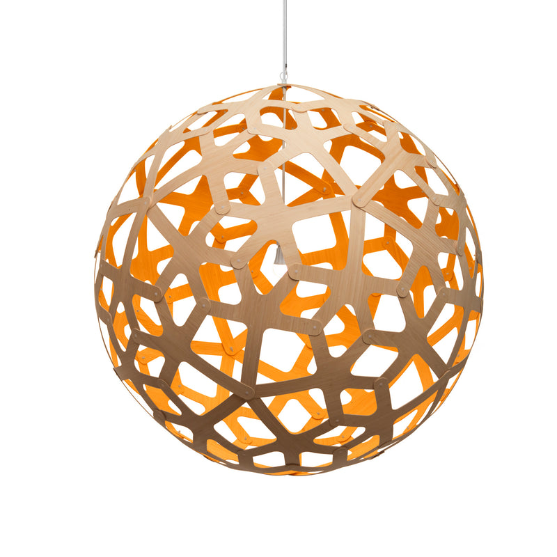 David Trubridge - COR-1200-NAT-ORA - One Light Lightshade - Coral - Natural/Natural/Orange