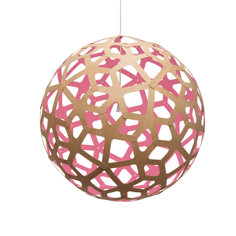 David Trubridge - COR-1200-NAT-PNK - One Light Lightshade - Coral - Natural/Natural/Pink