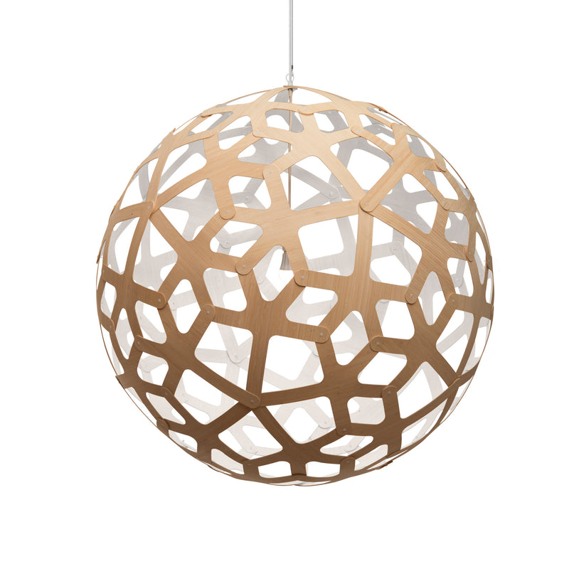 David Trubridge - COR-1200-NAT-WHI - One Light Lightshade - Coral - Natural/Natural/White