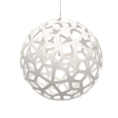 David Trubridge - COR-1200-WHI-WHI - One Light Lightshade - Coral - White/White/White