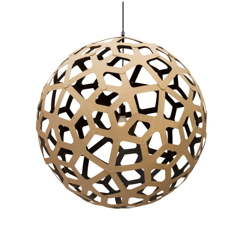 David Trubridge - COR-1600-NAT-BLK - One Light Lightshade - Coral - Natural/Natural/Black