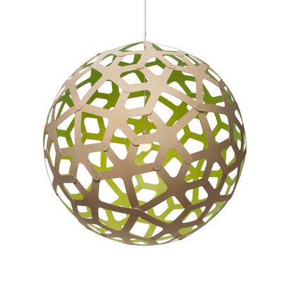 David Trubridge - COR-1600-NAT-LIM - One Light Lightshade - Coral - Natural/Natural/Lime