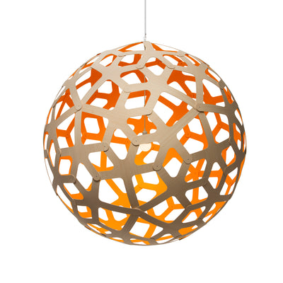 David Trubridge - COR-1600-NAT-ORA - One Light Lightshade - Coral - Natural/Natural/Orange