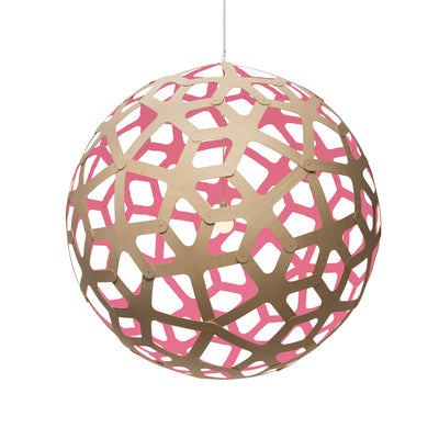 David Trubridge - COR-1600-NAT-PNK - One Light Lightshade - Coral - Natural/Natural/Pink