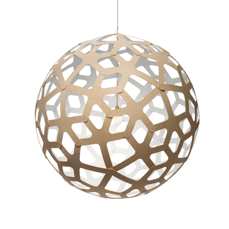 David Trubridge - COR-1600-NAT-WHI - One Light Lightshade - Coral - Natural/Natural/White