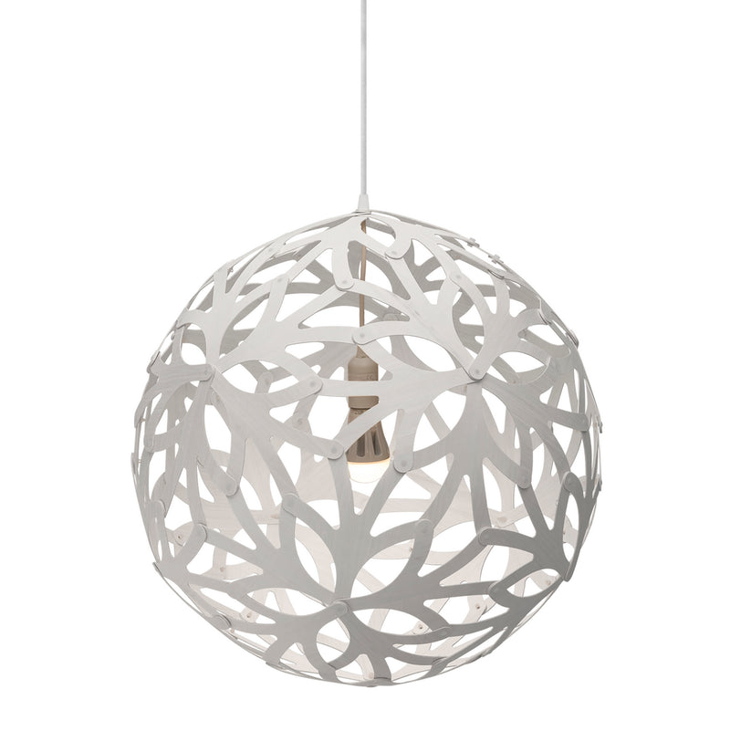 David Trubridge - FLO-0600-WHI-WHI - One Light Lightshade - Floral - White/White/White