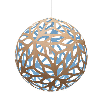 David Trubridge - FLO-1000-NAT-BLU - One Light Lightshade - Floral - Natural/Natural/Blue