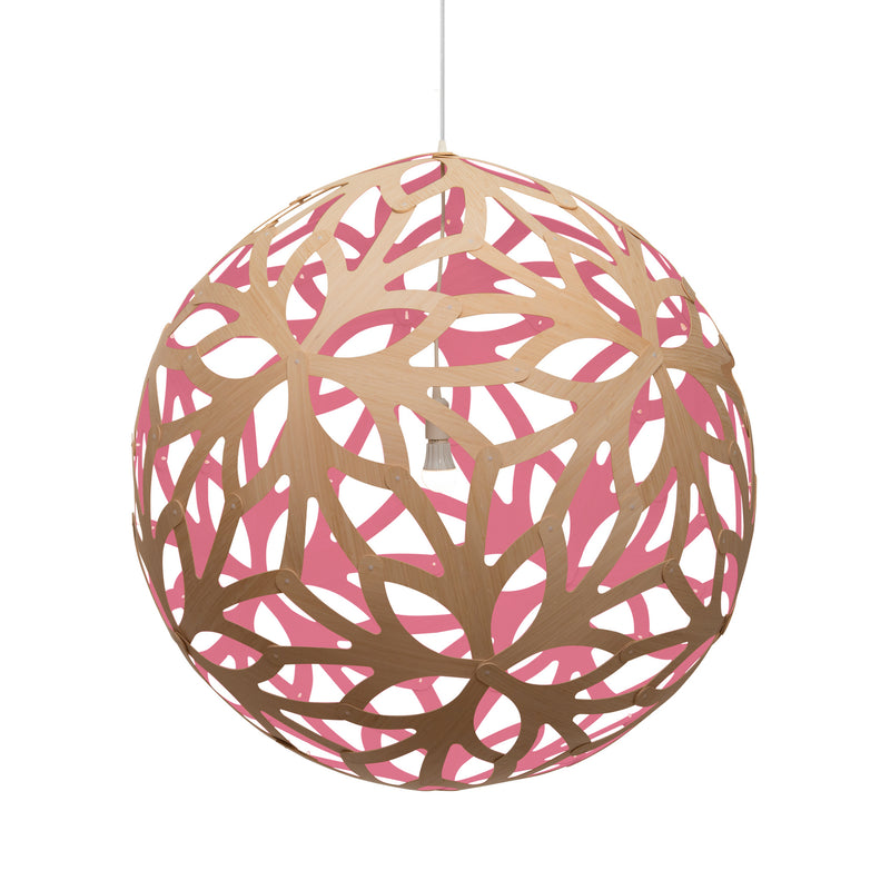 David Trubridge - FLO-1000-NAT-PNK - One Light Lightshade - Floral - Natural/Natural/Pink