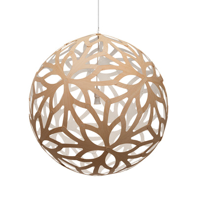 David Trubridge - FLO-1000-NAT-WHI - One Light Lightshade - Floral - Natural/Natural/White